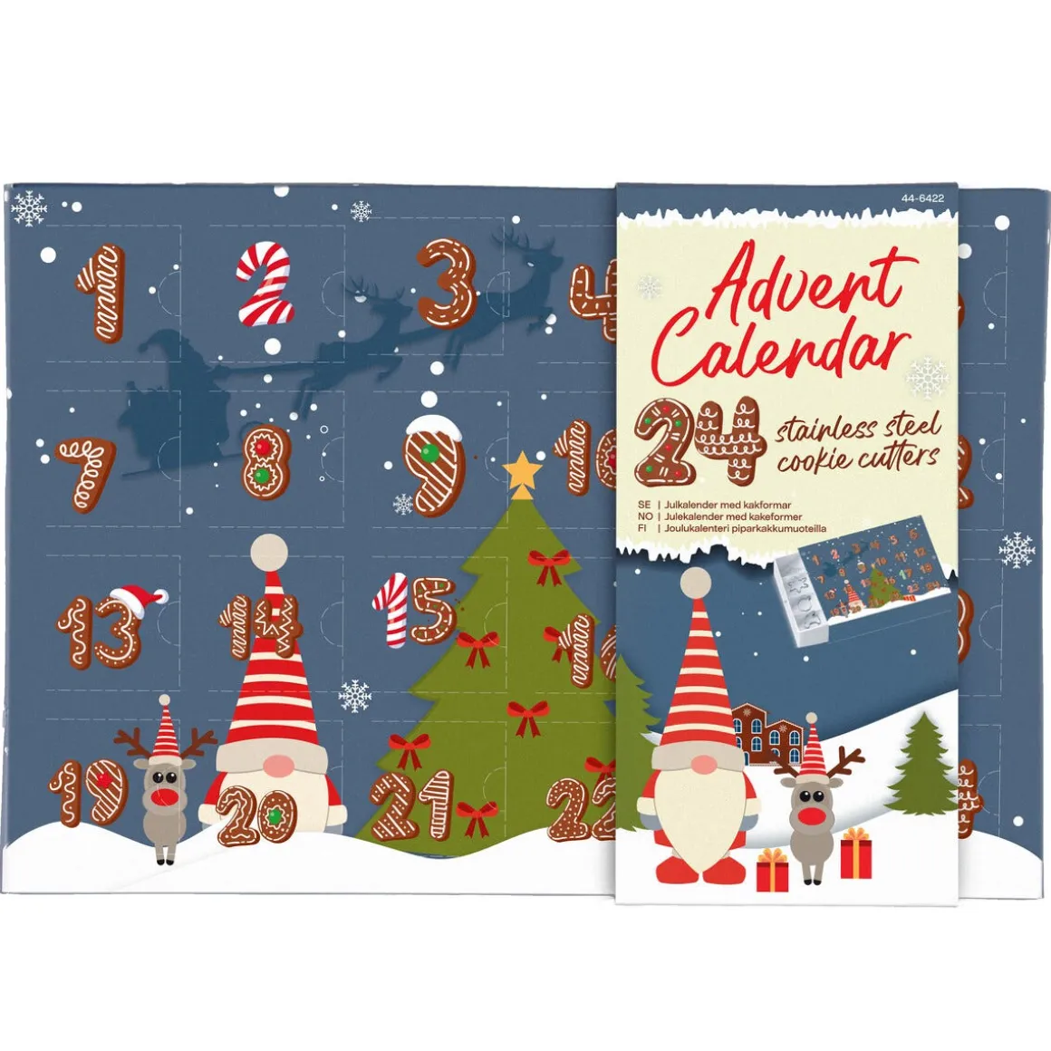 Adventskalender med 24 pepparkaksformar