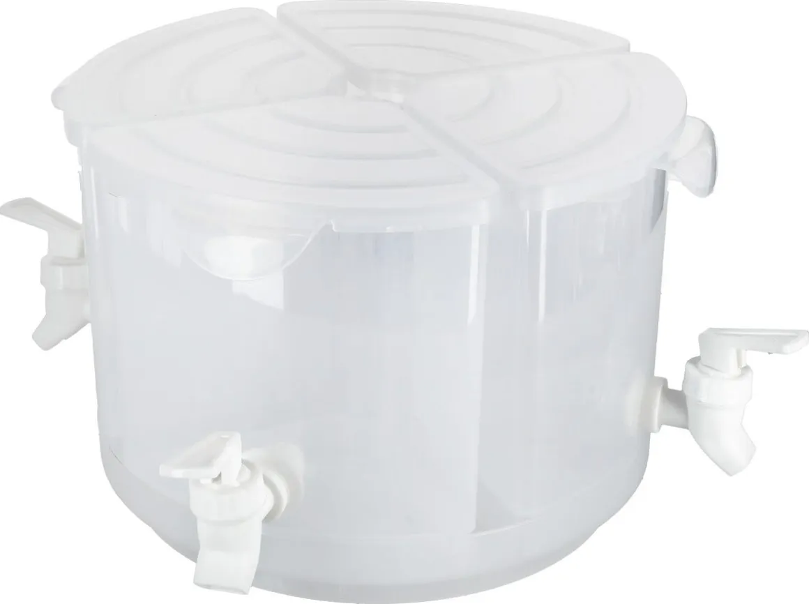 Behållare med 4 tappkranar, lock och snurrbricka, 5,5 liter