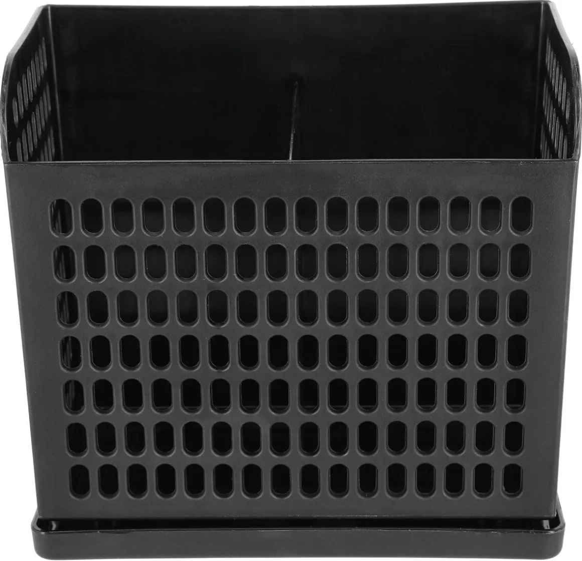 Bestickkorg plast, 2 fack, svart