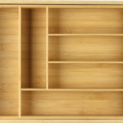 Besticklåda bambu, justerbar bredd, 33,2-56 x 46 x 6 cm