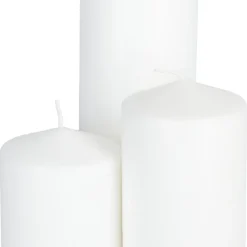 Blockljus i stearin, 6,7 cm i diameter, vitt