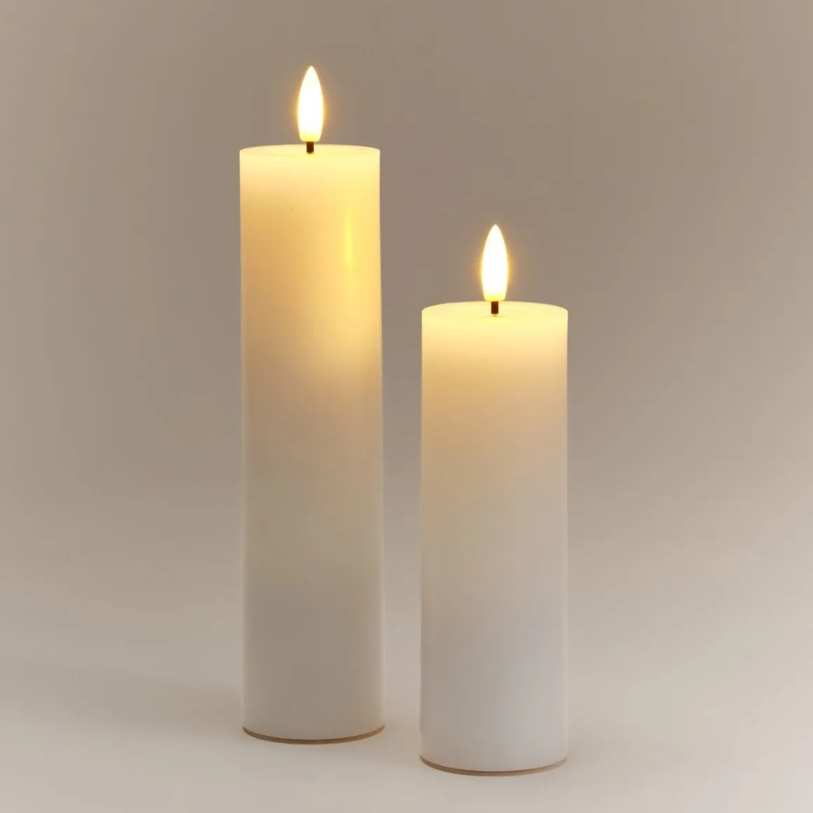 Blockljus LED Slim med timer, vit, Northlight, diameter 5 cm