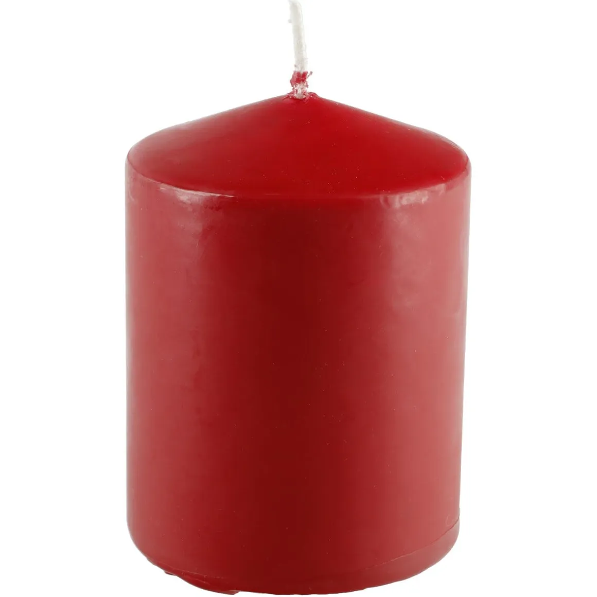 Blockljus stearin, röd, 6,7 cm i diameter