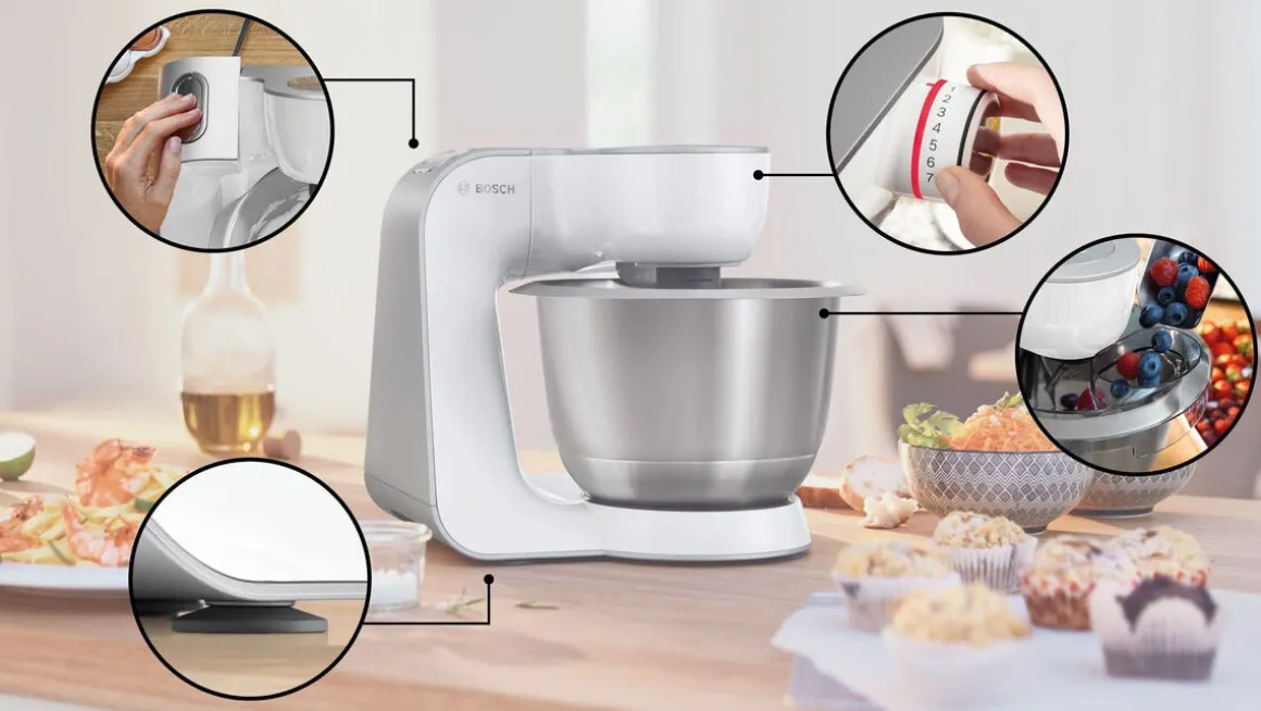 Bosch Serie 4 köksmaskin MUM58200, vit, silver, 1000 W