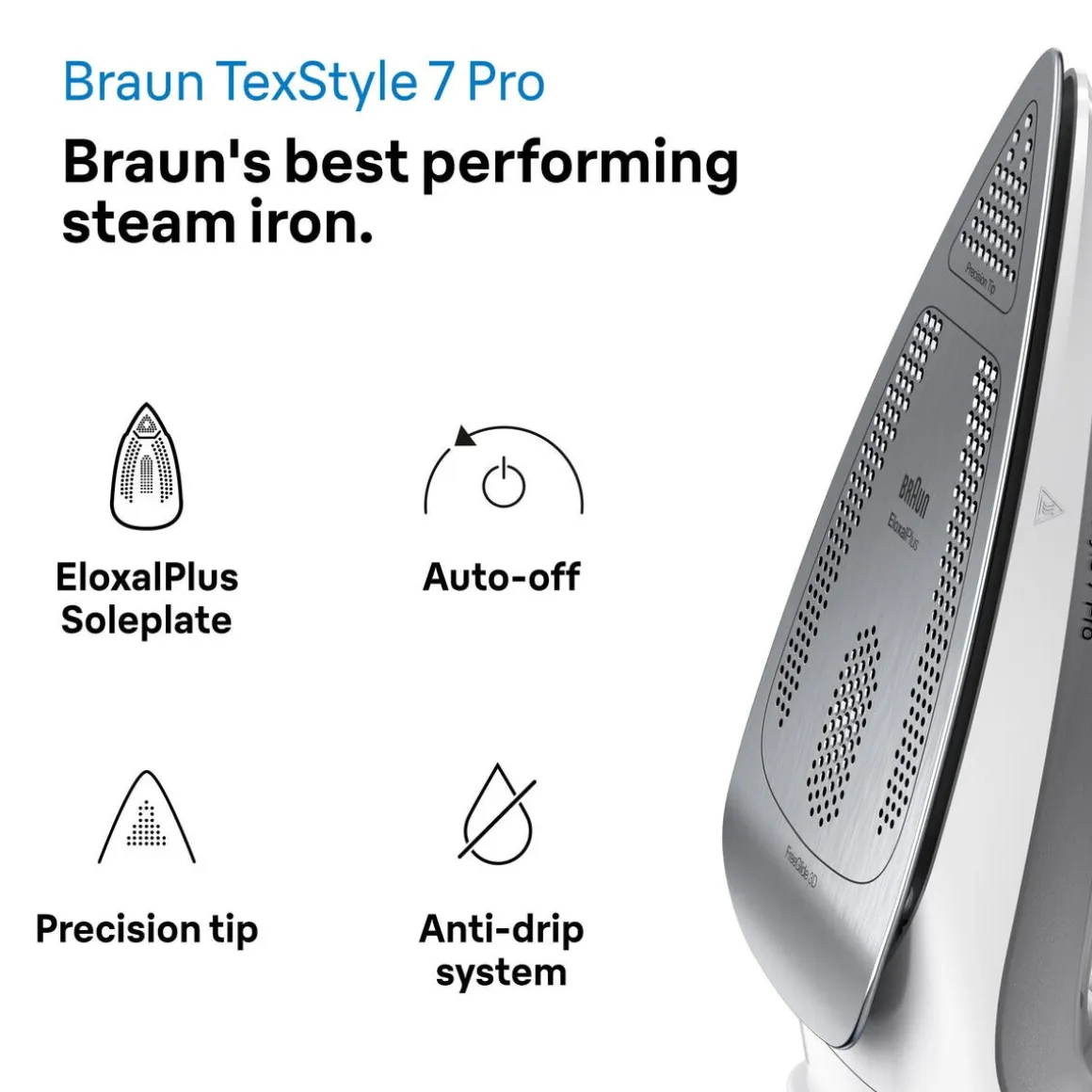 Braun TexStyle 7 Pro ångstrykjärn med FreeGlide 3D