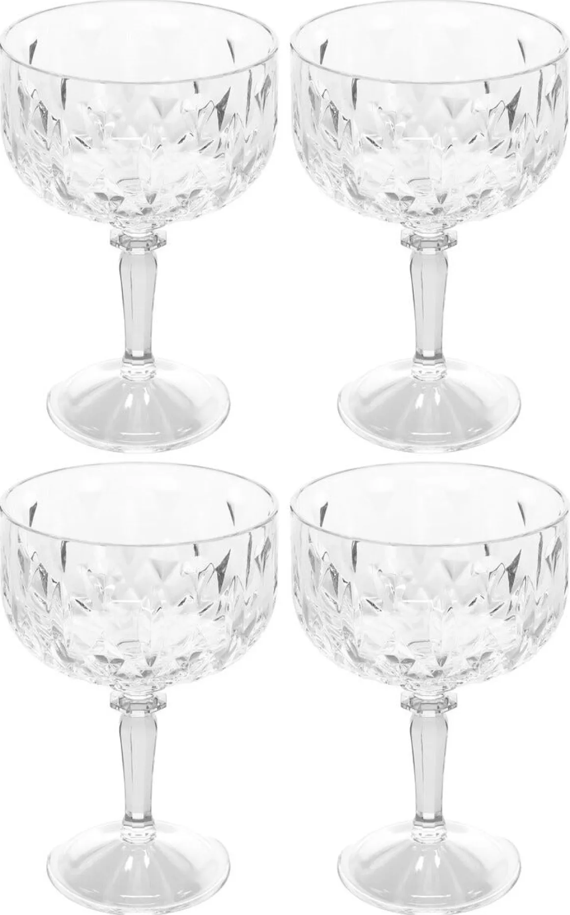 Champagnecoupe dessertglas i plast 26 cl, 4-pack