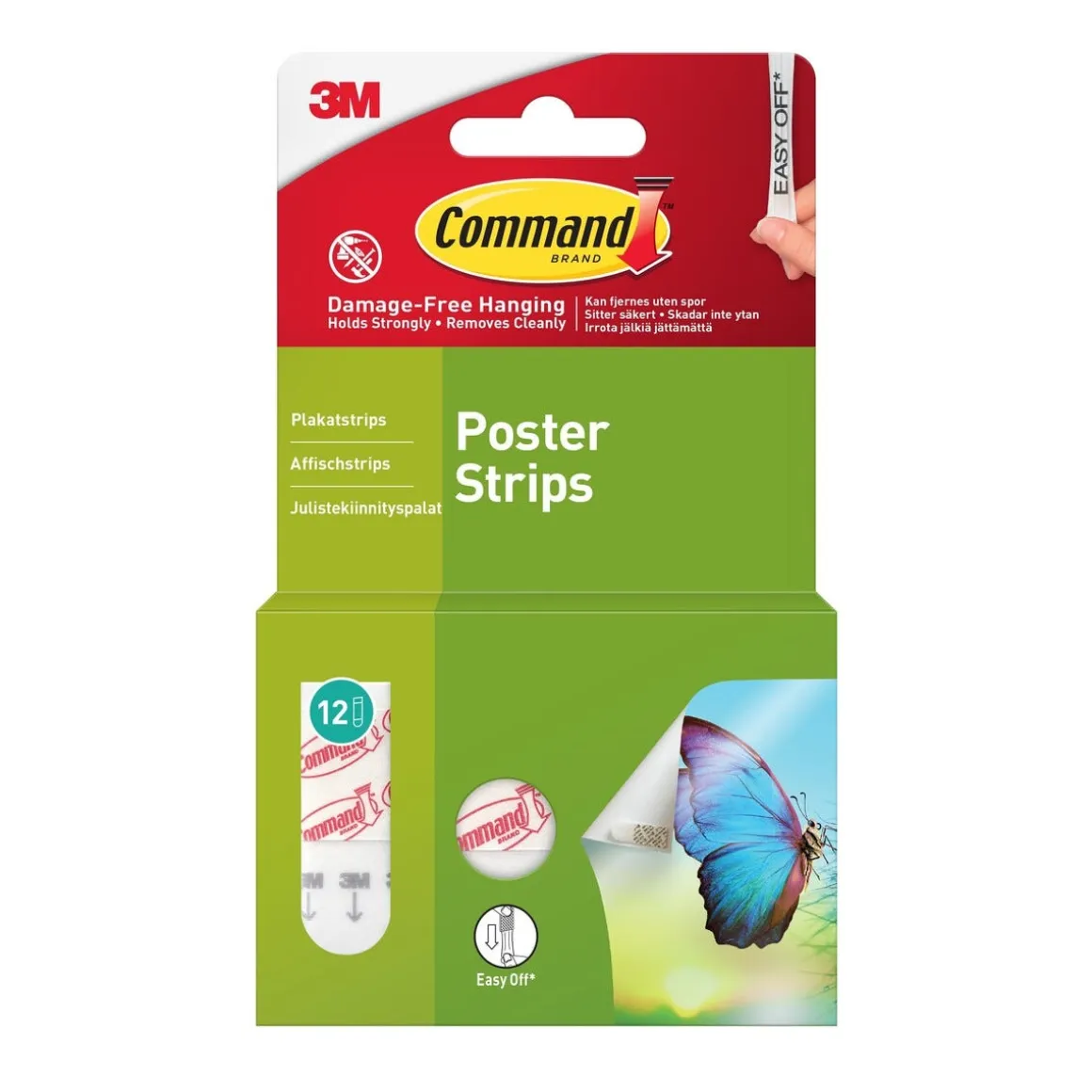 Command affischstrips självhäftande, 12-pack