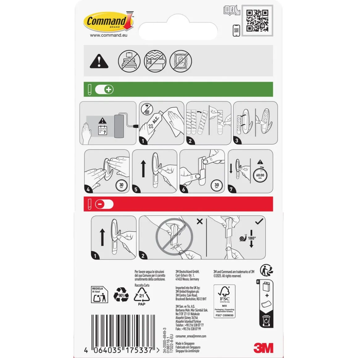 Command självhäftande strips S, universal, 450 gram, 8-p