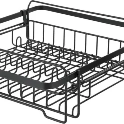 Diskställ metall, utdragbart 32,6-50,9 cm, svart