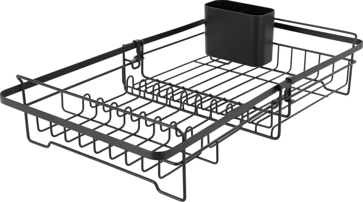 Diskställ metall, utdragbart 32,6-50,9 cm, svart