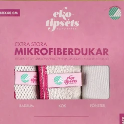 Ekotipset mikrofiberdukar extra stora, 3-pack