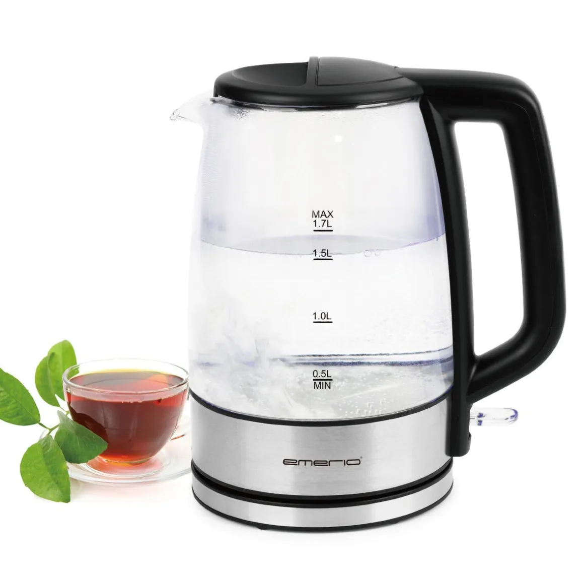 Emerio vattenkokare i glas 1,7 l, WK-130126