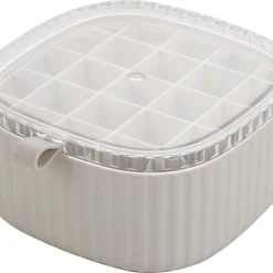 Empire smyckeskrin, 2 smyckesbrickor och bottenfack, beige
