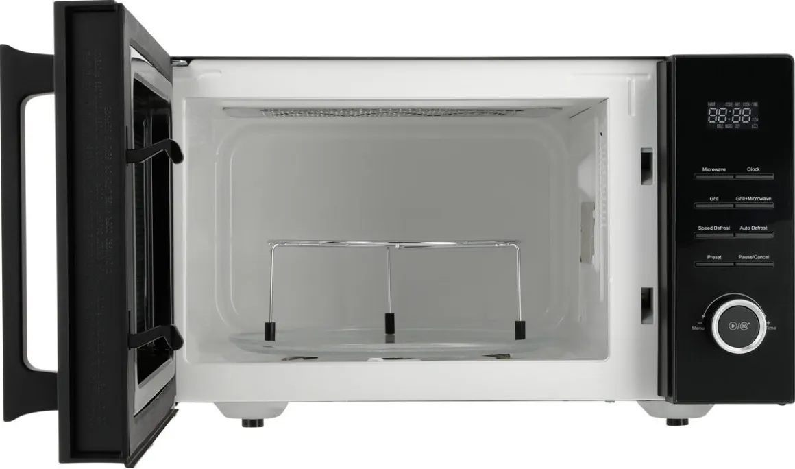 Enkel fristående mikrovågsugn svart 23 l, 900 W