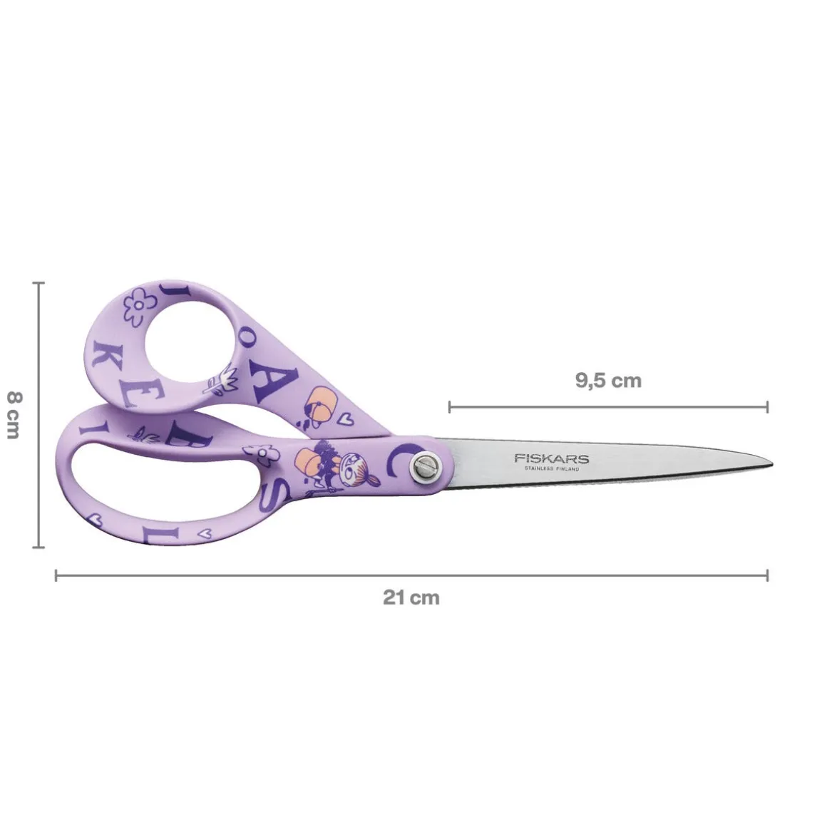 Fiskars Mumin ABC sax universal, höger, 21 cm