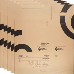 Flyttlåda med handtag, medium 51 x 30,5 x 44,5 cm, 5-pack