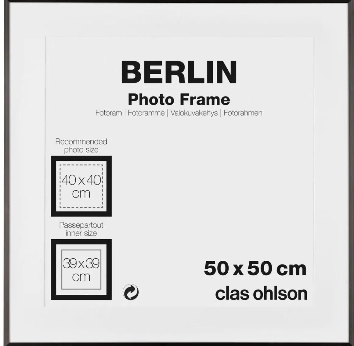Fotoram Berlin, svart