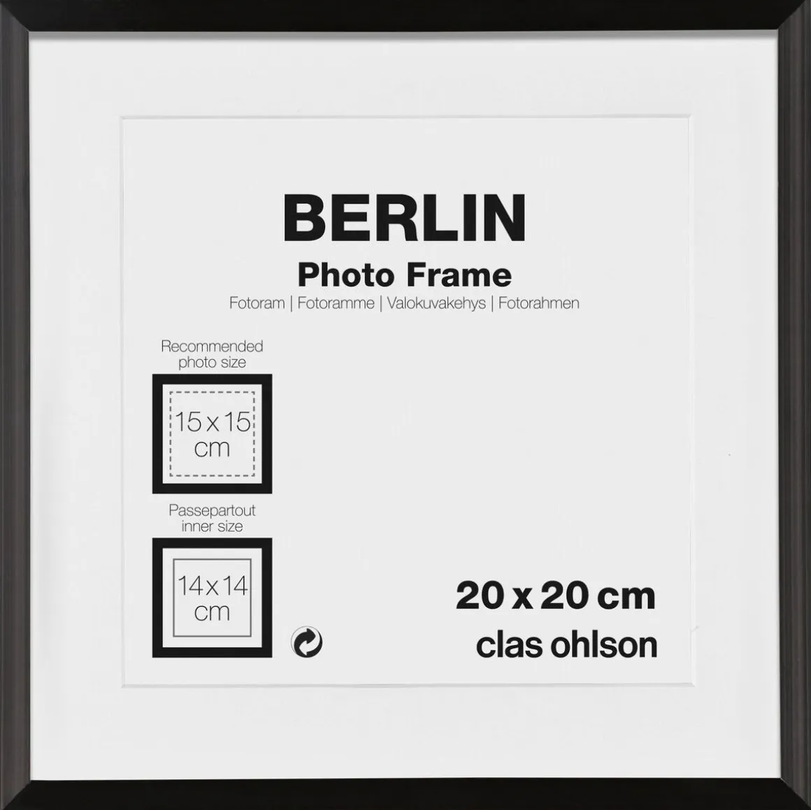 Fotoram Berlin, svart