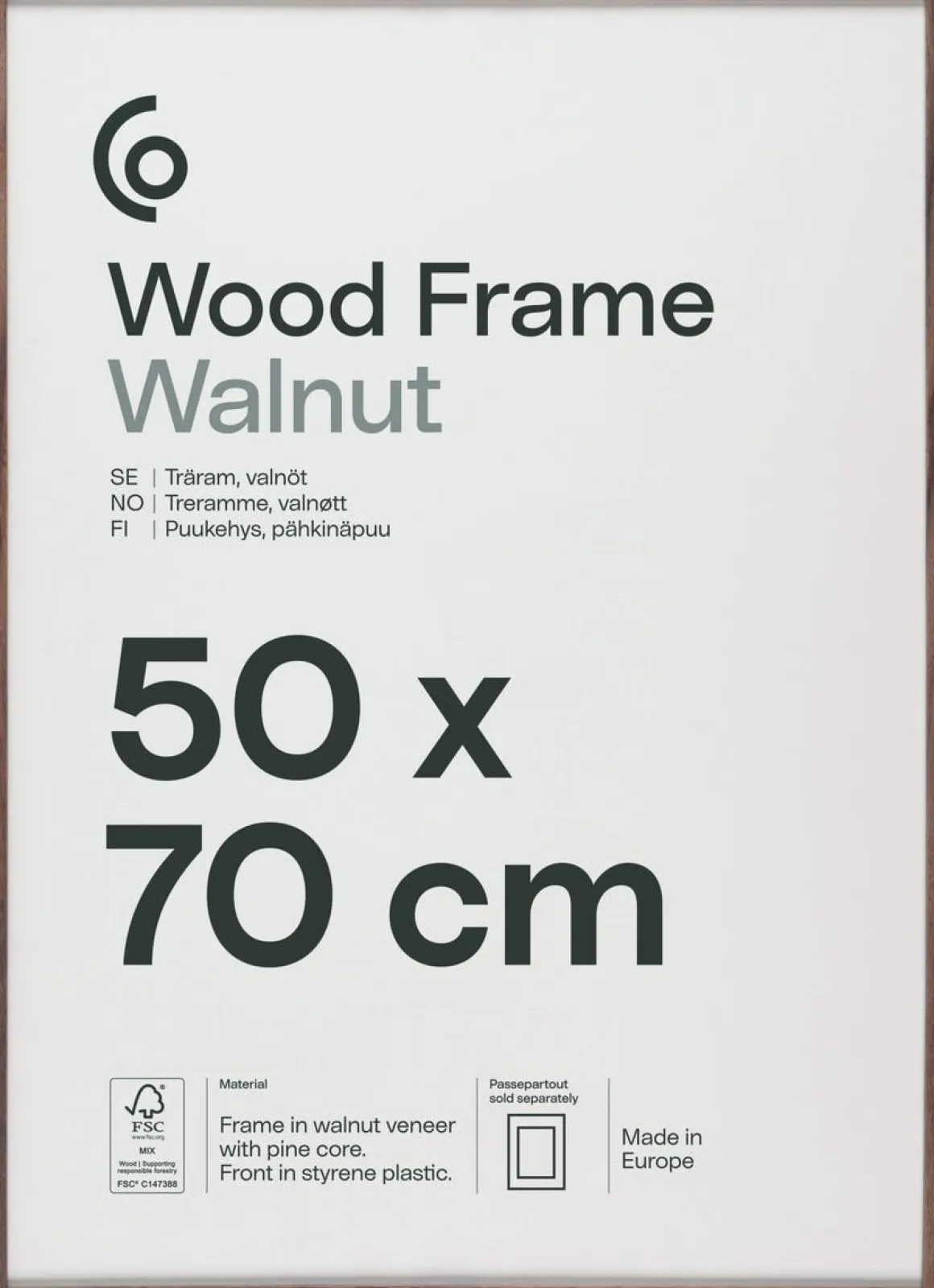 Fotoram trä FSC 50x70 cm