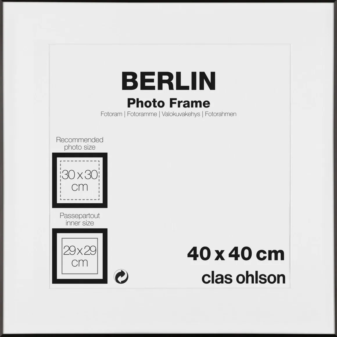 Fotoram Berlin, svart