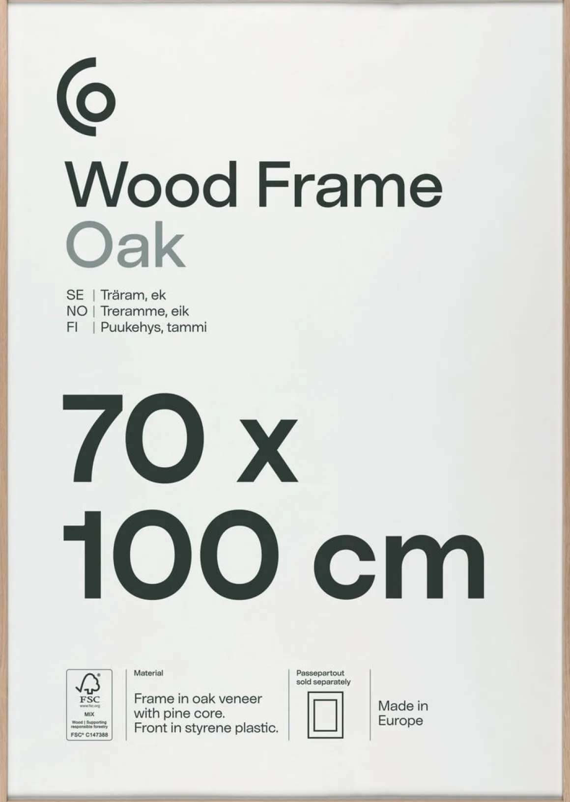 Fotoram trä FSC 70x100 cm