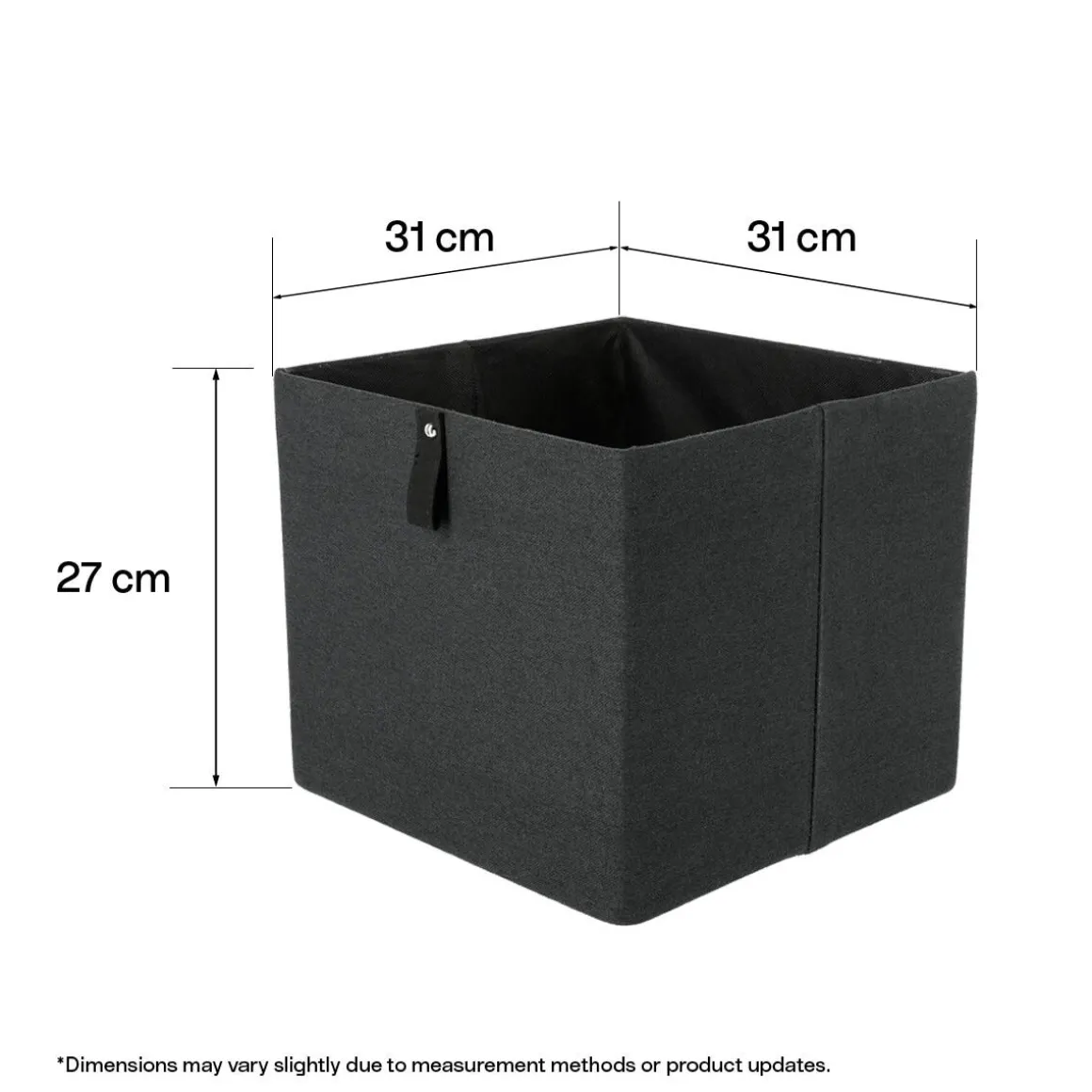 Förvaringslåda kvadrat, linnelook