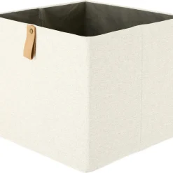 Förvaringslåda kvadrat, linnelook