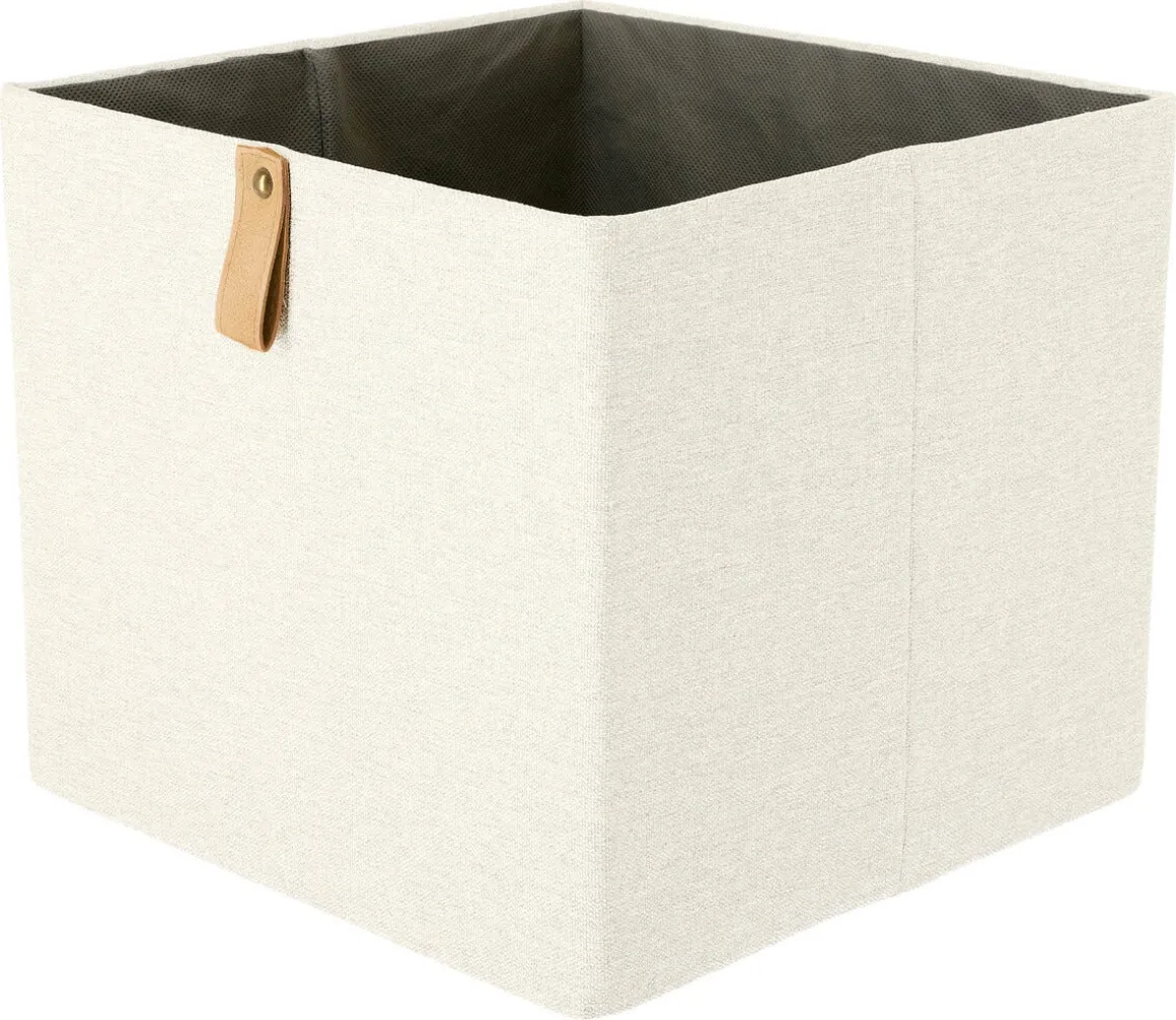Förvaringslåda kvadrat, linnelook