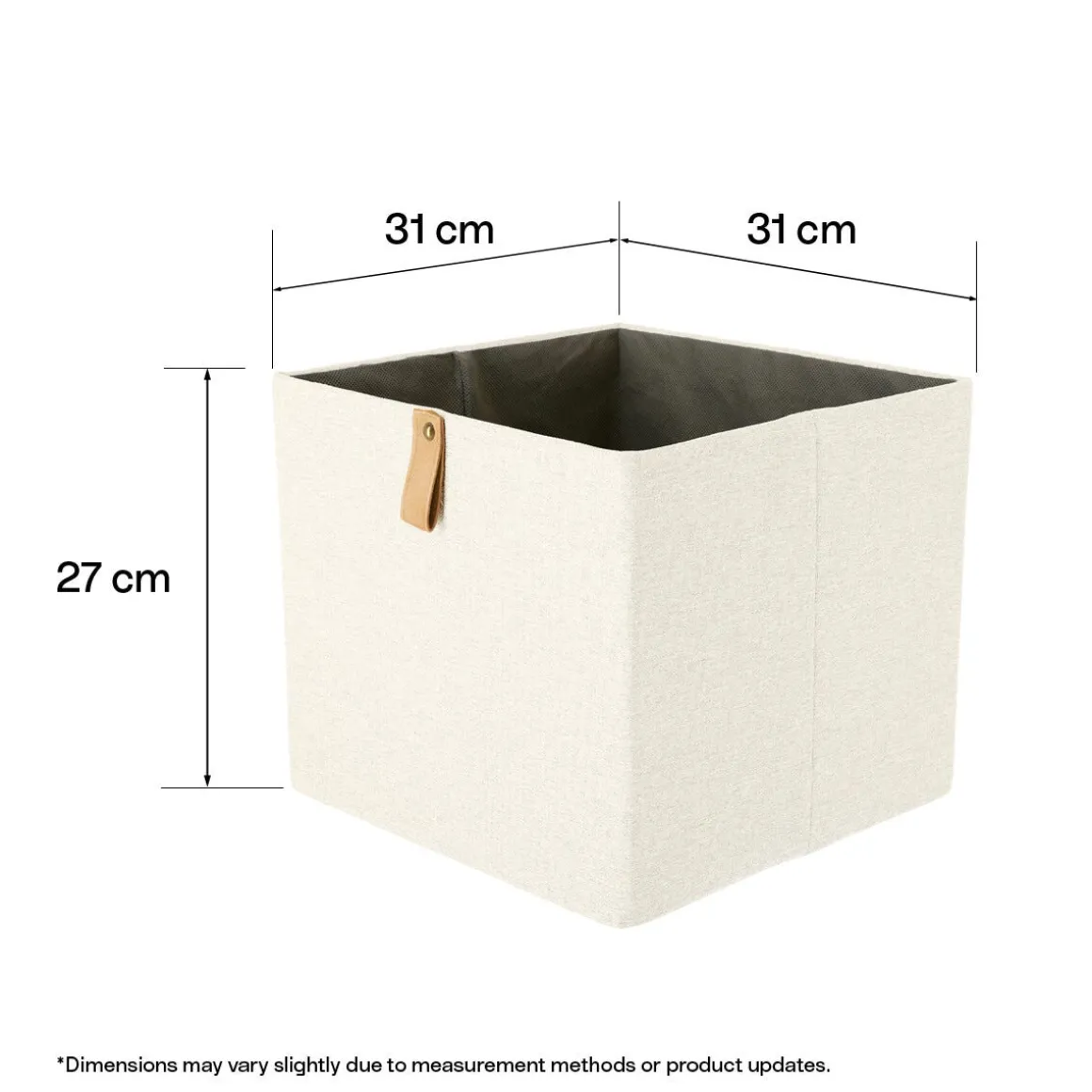 Förvaringslåda kvadrat, linnelook