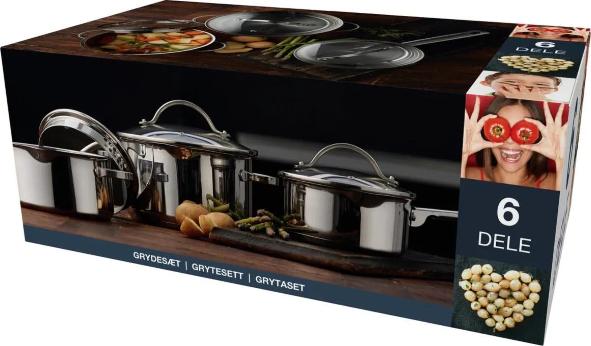 Funktion Endurance kastrullset induktion, 6 delar