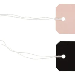 Hängetiketter rosa/svart