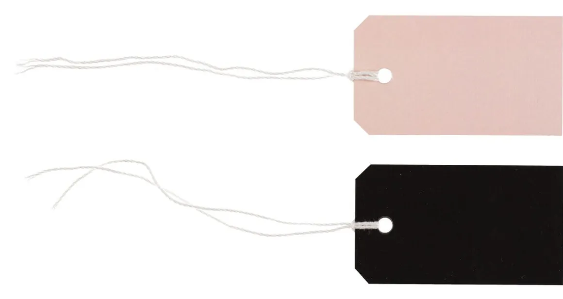 Hängetiketter rosa/svart