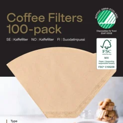 Kaffefilter 1x4 oblekt, 100-pack