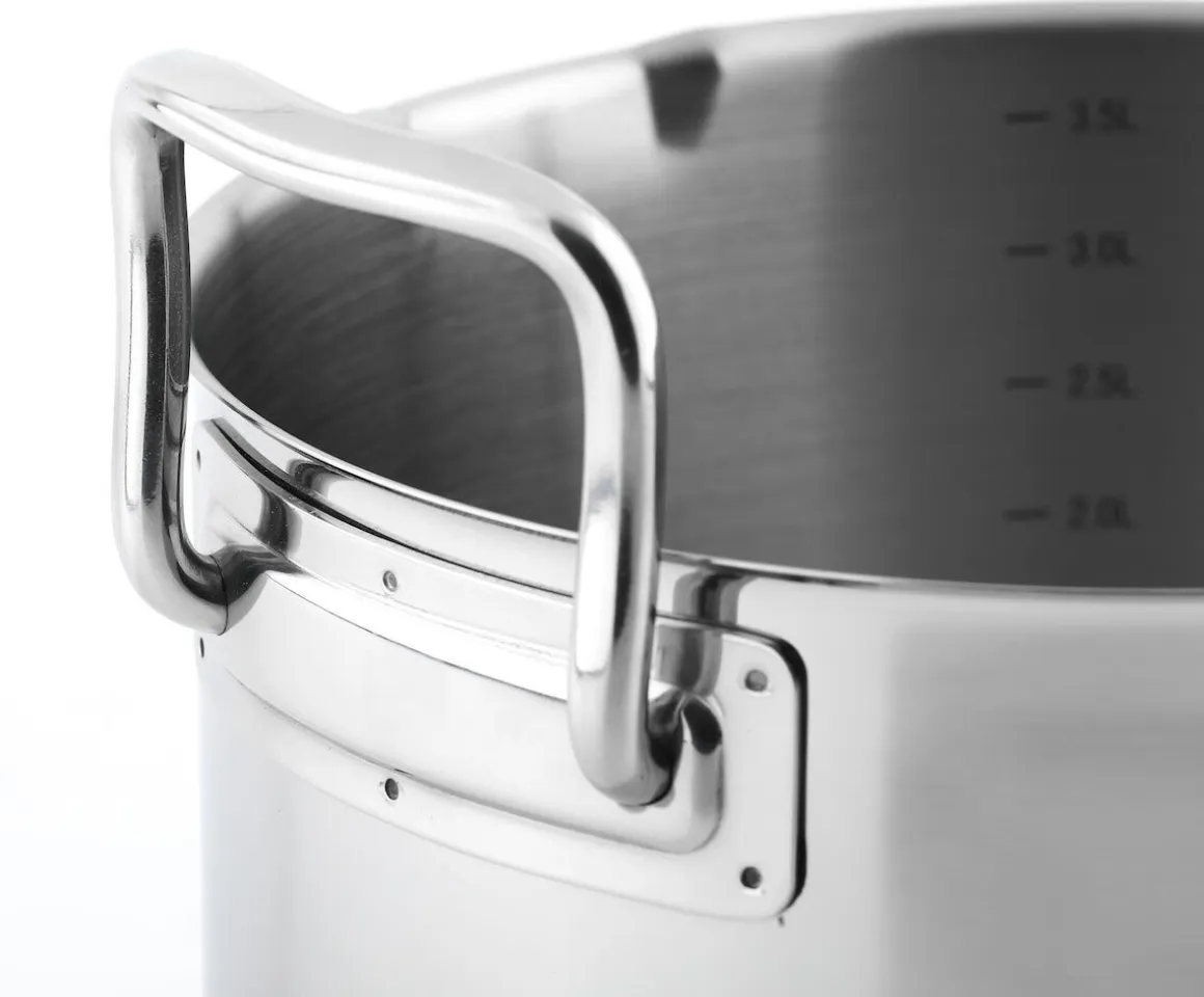 Kastrullset induktion rostfritt stål, 6 delar