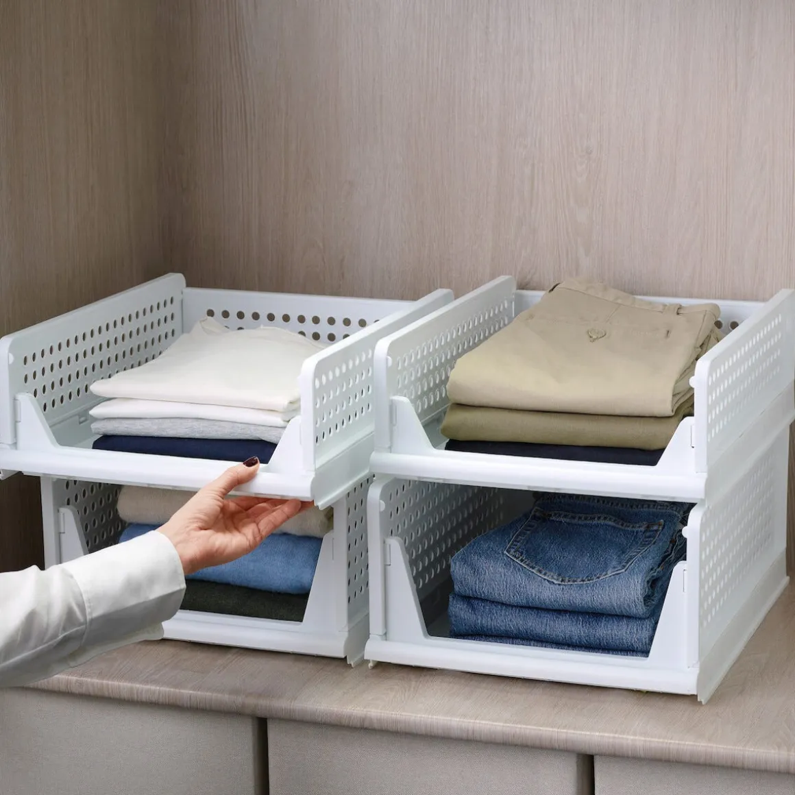 Klappbox med öppen front, vit