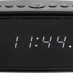 Klockradio med dubbla alarm, svart