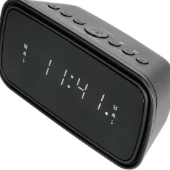 Klockradio med dubbla alarm, svart