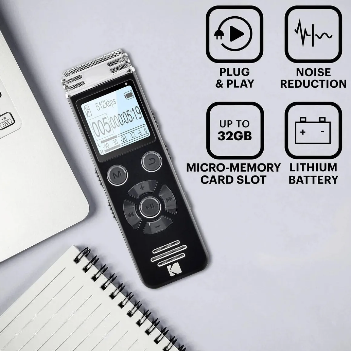 Kodak diktafon VRC450 med USB-anslutning
