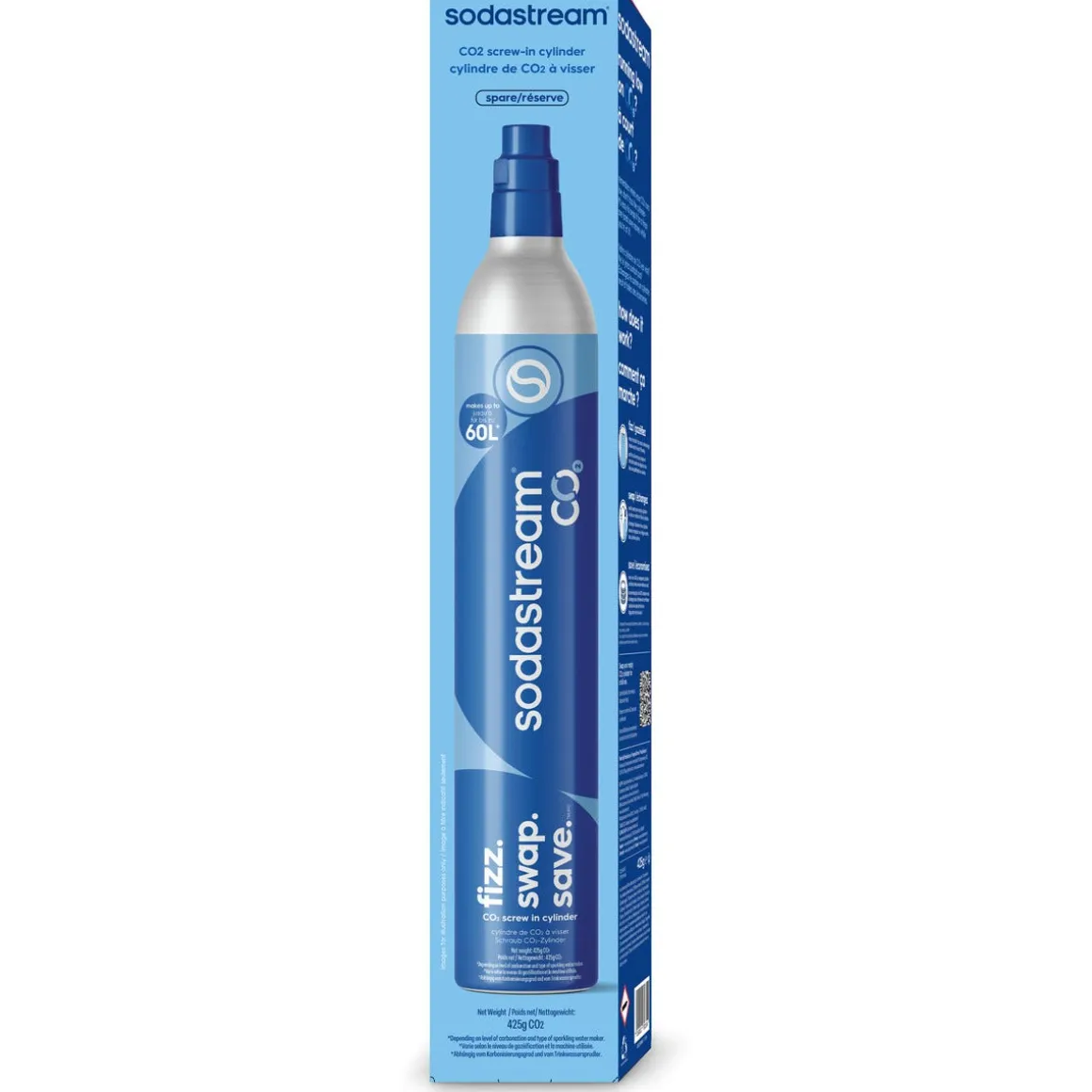 Kolsyrepatron SodaStream, 60 liter