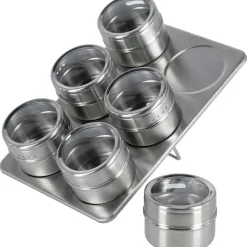 Kryddburkar med magnetiskt ställ, 6-pack