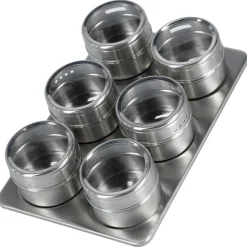 Kryddburkar med magnetiskt ställ, 6-pack