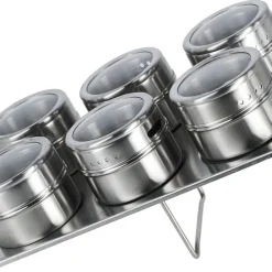 Kryddburkar med magnetiskt ställ, 6-pack