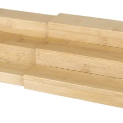 Kryddhylla trä, 3 plan, utdragbar 31,2-56,4 cm