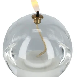 LED-ljus i form av en oljelampa, transparent glas