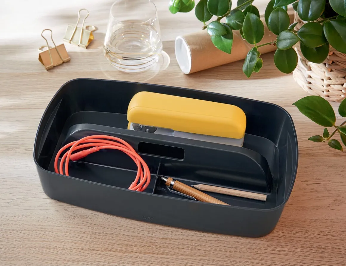 Leitz MyBox Cosy förvaringslåda med handtag, 3 fack