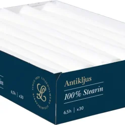 Liljeholmens antikljus, vita, 30-pack, 100 procent stearin