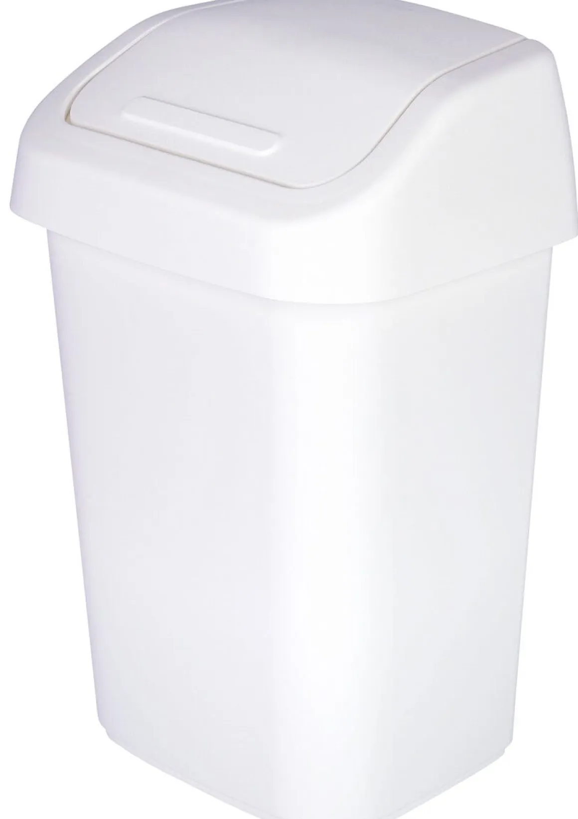 Liten papperskorg med vipplock badrum, vit, 10 liter