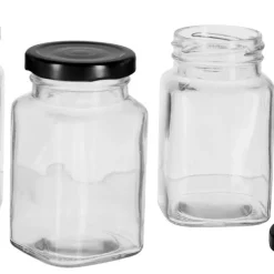 Liten glasburk med skruvlock 290 ml, 4-pack