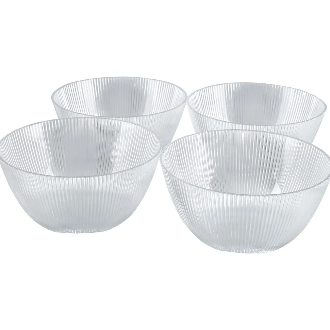 Liten plastskål transparent 15 cm, 4-pack