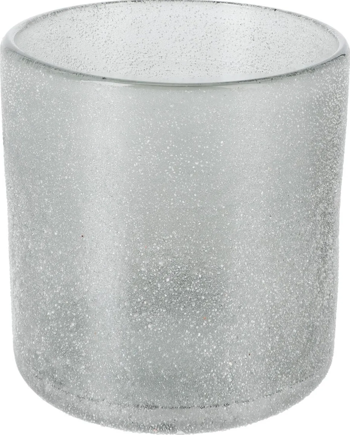 Ljuslykta i frostat glas, grå